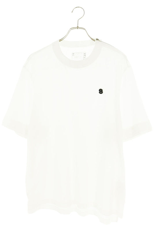 Sacai S Logo Embroidered Cotton T-Shirt White Size 2
