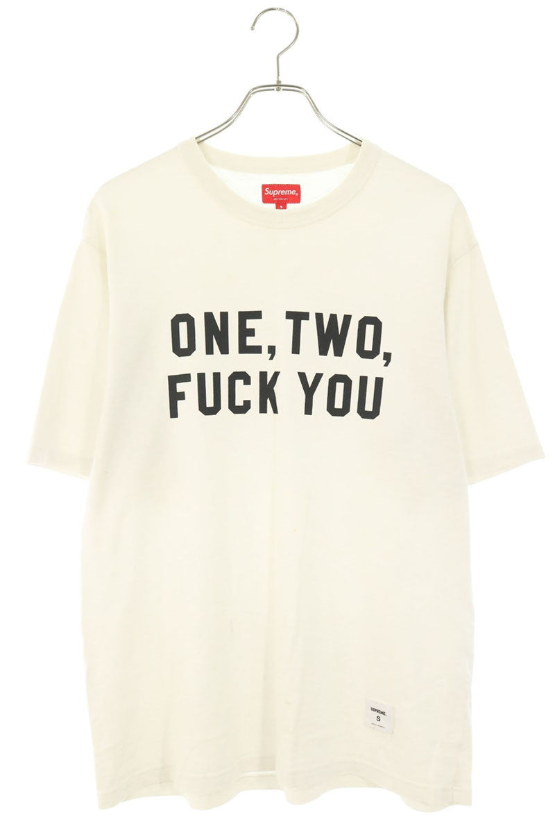 SUPREME One Two Fuck You Font Print T-Shirt White Size S