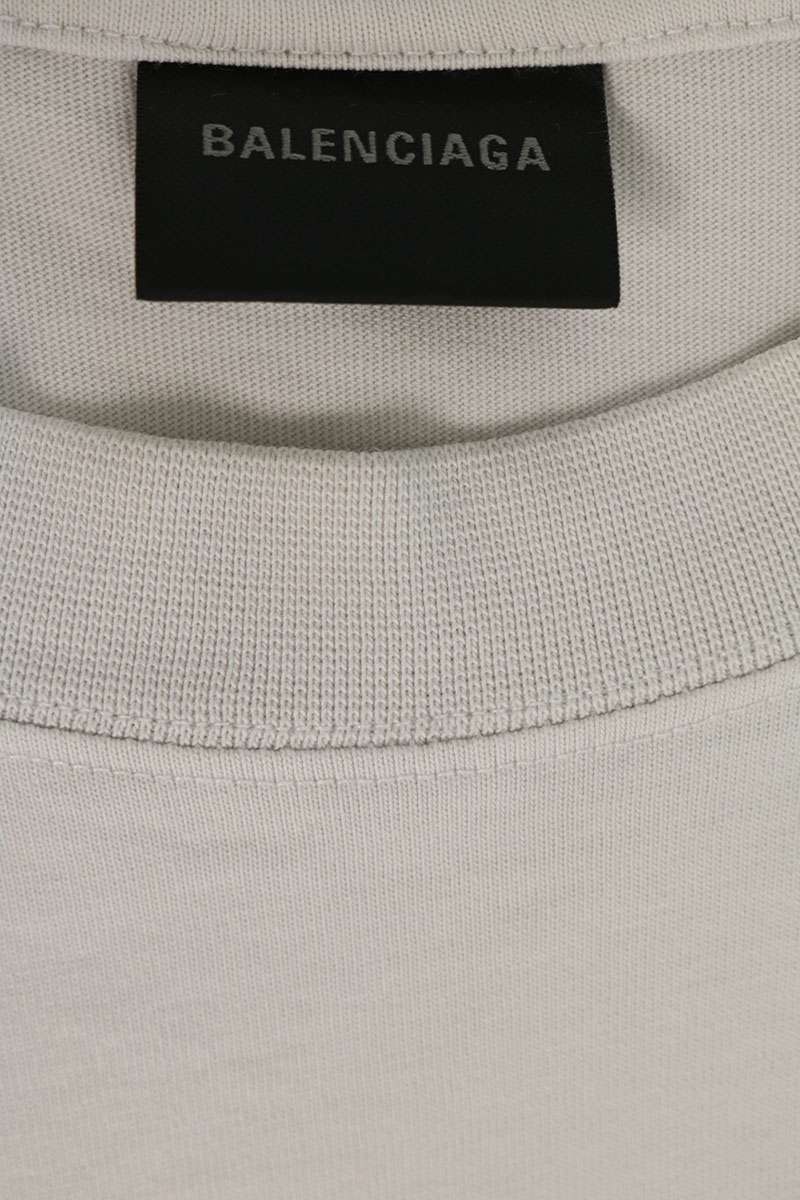 BALENCIAGA Mirror Logo Print T-Shirt Off-White Size L
