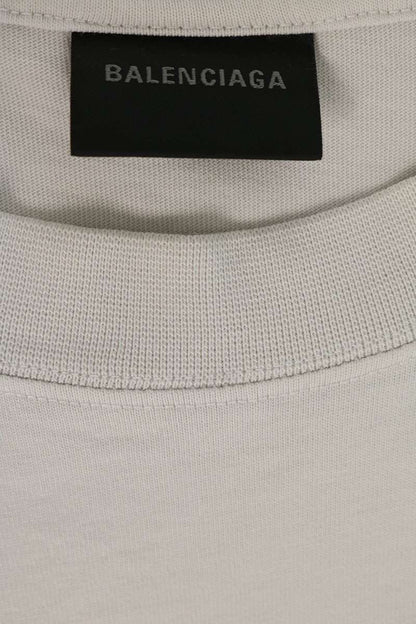 BALENCIAGA Mirror Logo Print T-Shirt Off-White Size L