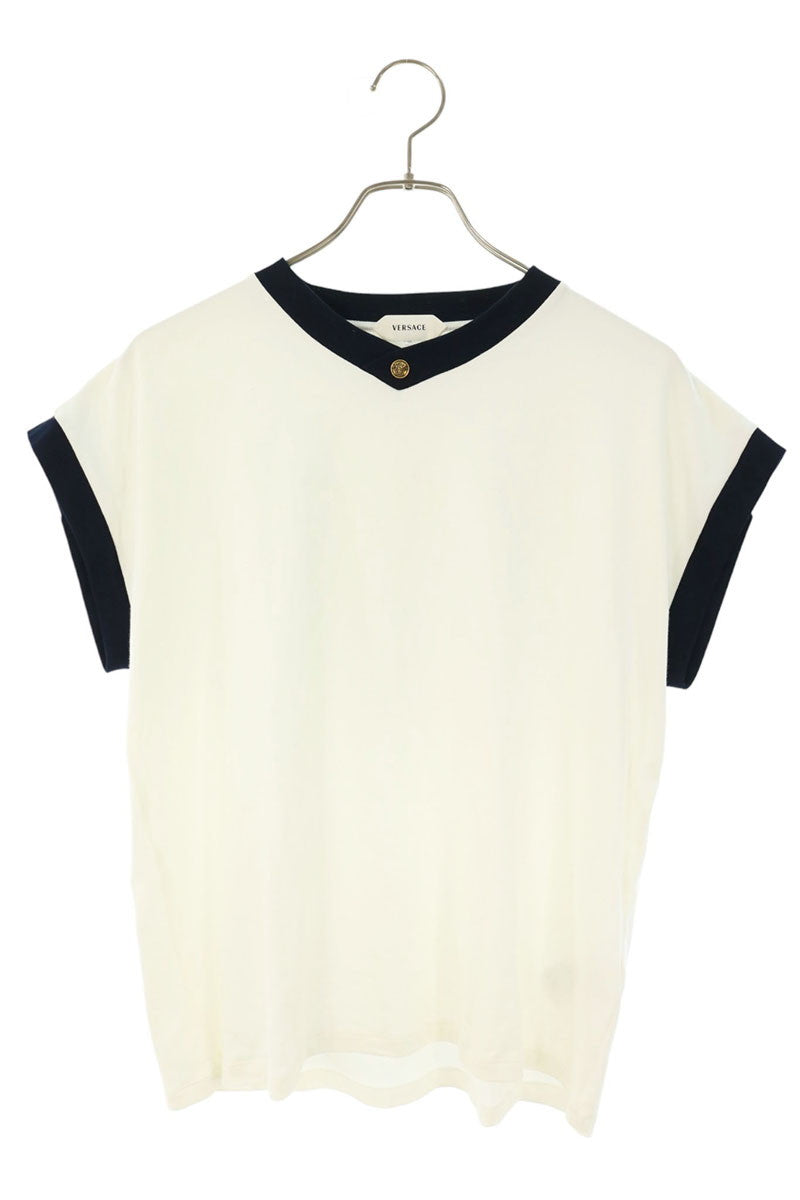 Versace Stretch Cotton Slim T-Shirt White Size XL