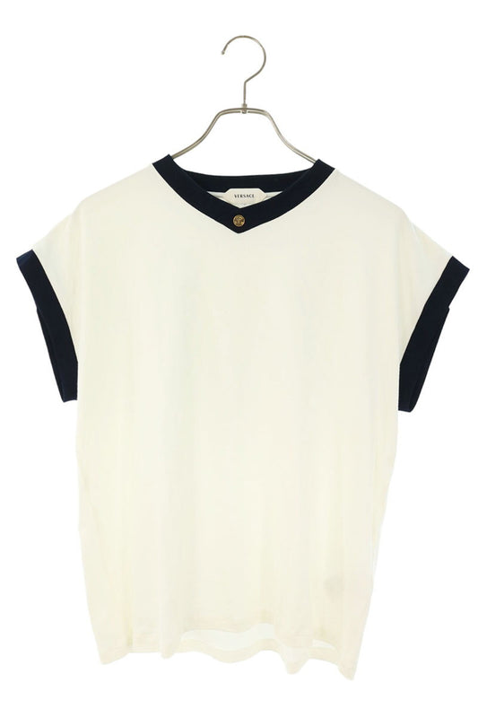 Versace Stretch Cotton Slim T-Shirt White Size XL