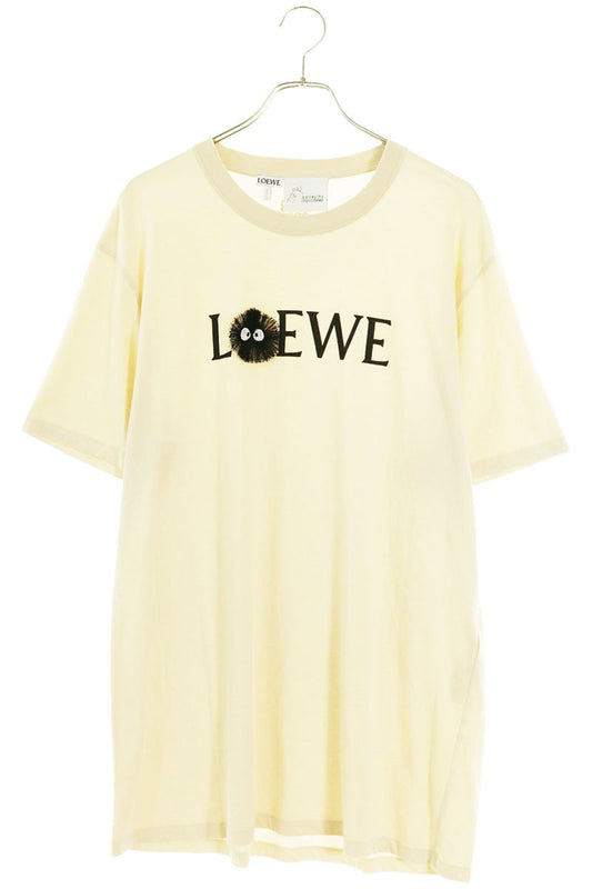 LOEWE Character Logo Cotton T-Shirt Beige Size L