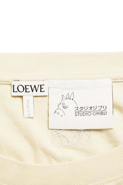 LOEWE Character Logo Cotton T-Shirt Beige Size L