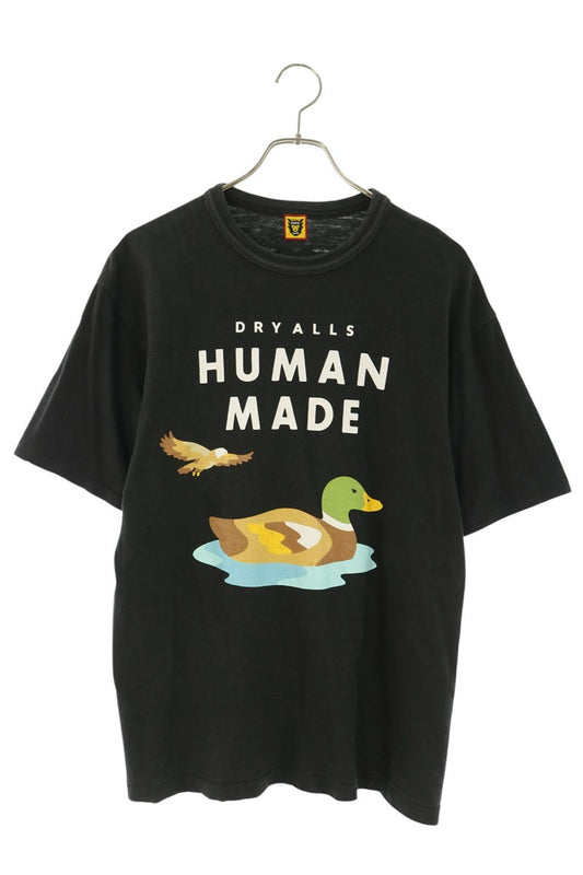 HUMAN MADE Duck Print Cotton T-Shirt Black Size L