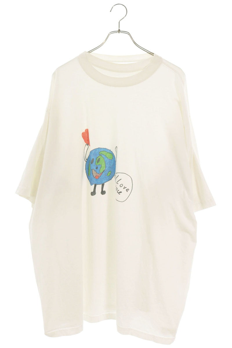 BALENCIAGA Planet Print Double Sleeve T-Shirt Size S