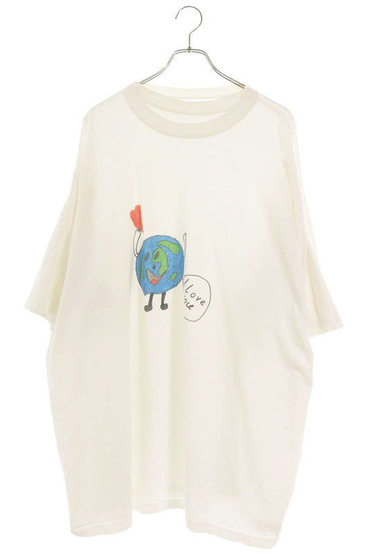 BALENCIAGA Planet Print Double Sleeve T-Shirt Size S