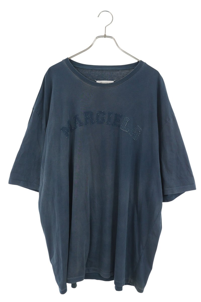 Maison Margiela Crewneck Overdye Cotton T-Shirt Blue Size XL