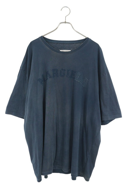 Maison Margiela Crewneck Overdye Cotton T-Shirt Blue Size XL