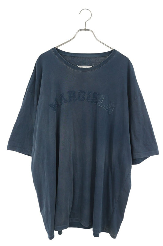 Maison Margiela Crewneck Overdye Cotton T-Shirt Blue Size XL
