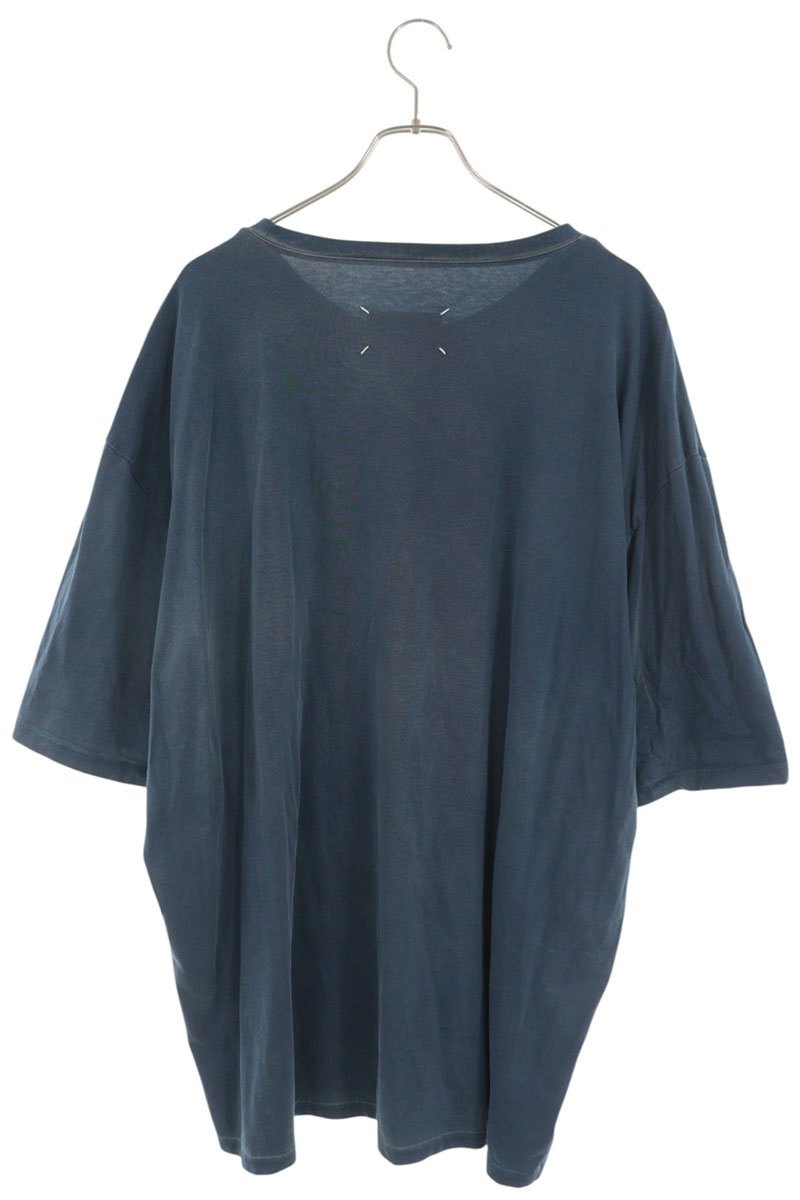 Maison Margiela Crewneck Overdye Cotton T-Shirt Blue Size XL