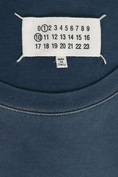 Maison Margiela Crewneck Overdye Cotton T-Shirt Blue Size XL