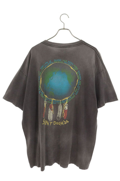 SAINT MICHAEL GHOST Print Vintage T-Shirt Gray Size XXL