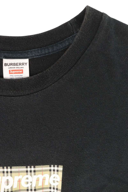SUPREME x Burberry 22SS Box Logo T-Shirt Black Size L