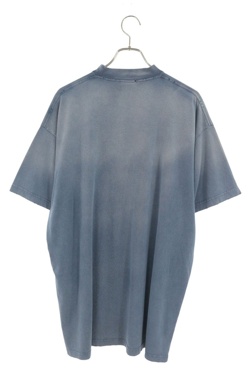 BALENCIAGA Moon Print Vintage T-Shirt Blue Size 1