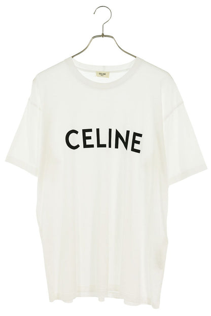 CELINE Loose Fit Logo Print T-Shirt White Size S