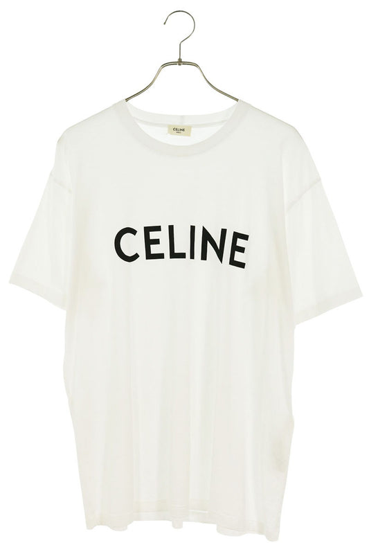 CELINE Loose Fit Logo Print T-Shirt White Size S