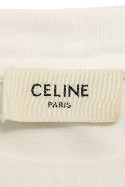 CELINE Loose Fit Logo Print T-Shirt White Size S