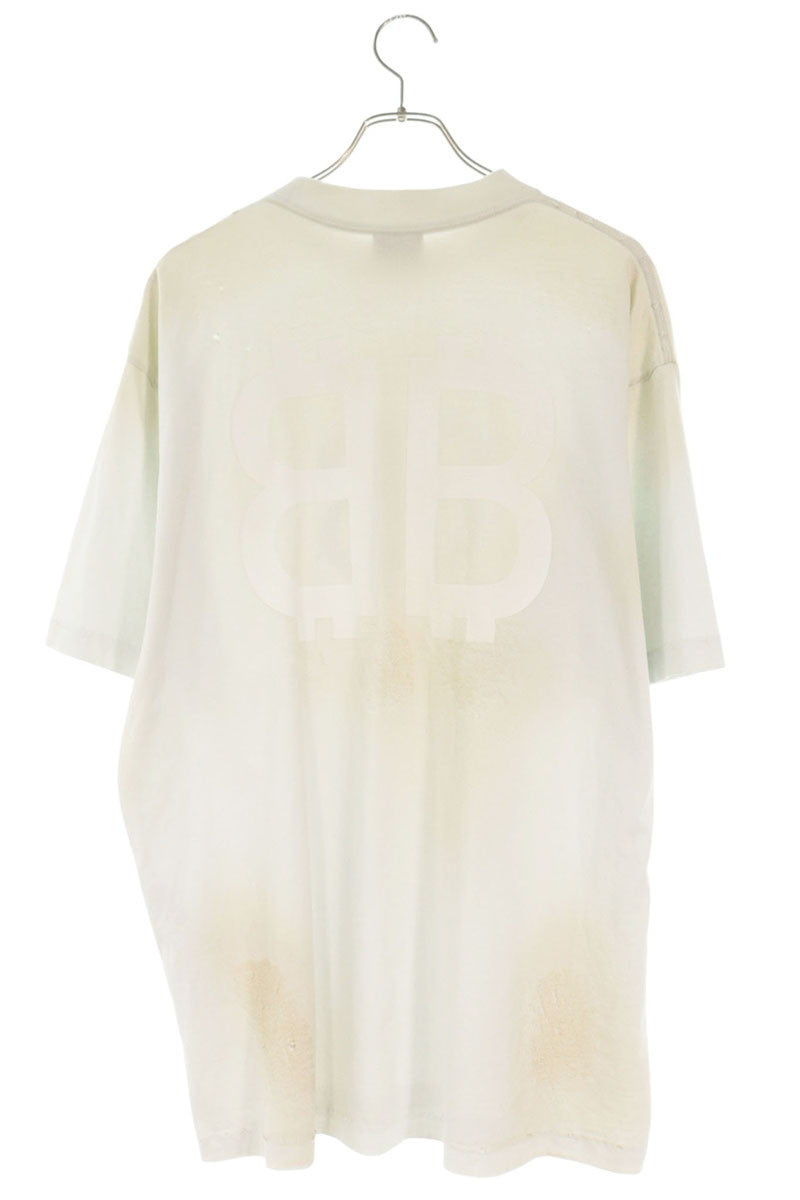 BALENCIAGA Vintage BB Logo T-Shirt Gray Size S