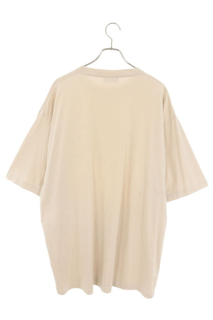 BALENCIAGA Fashion Week Flat Ground Beige Cotton T-Shirt Size M