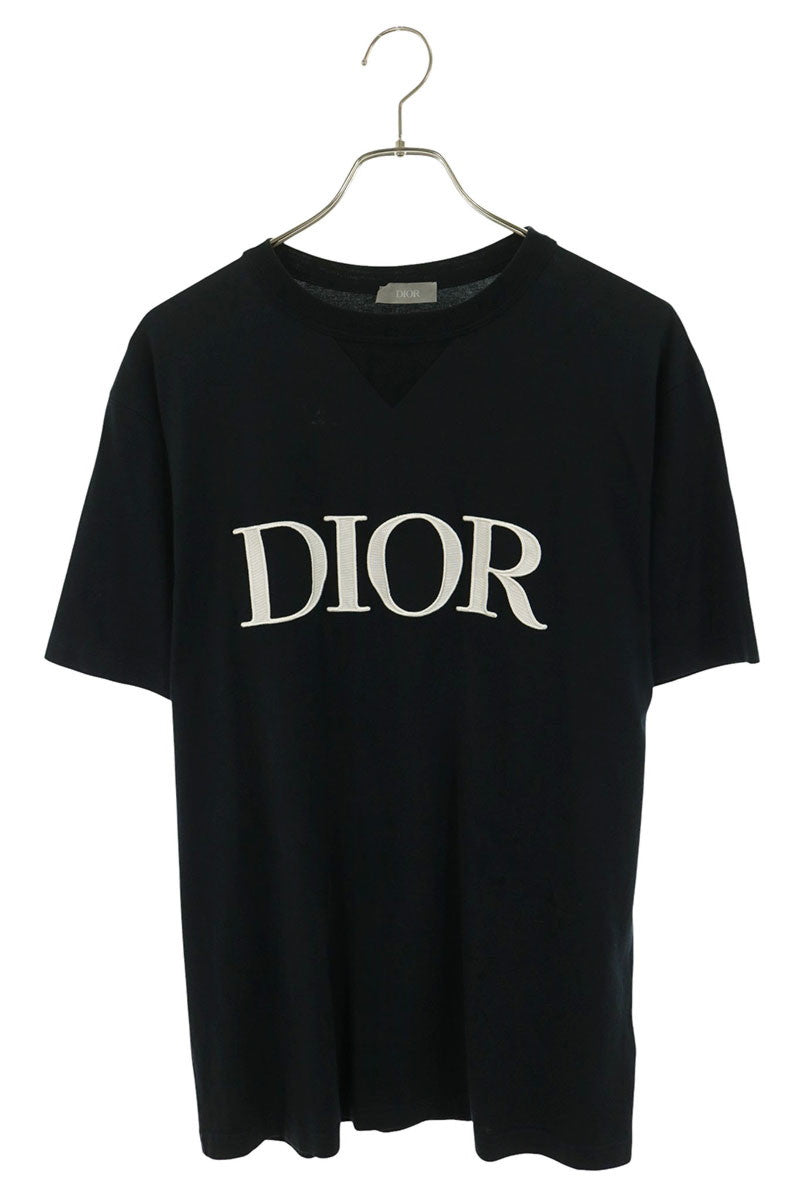 DIOR Logo Embroidered Crewneck T-Shirt Black Size M