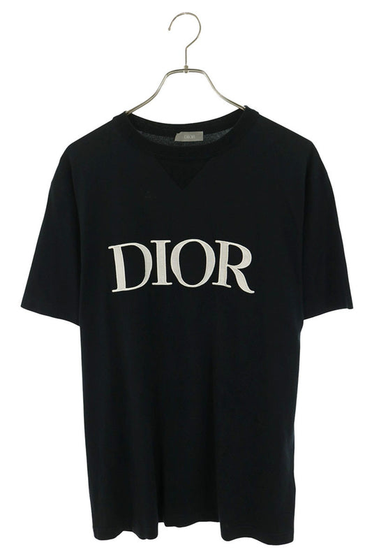 DIOR Logo Embroidered Crewneck T-Shirt Black Size M