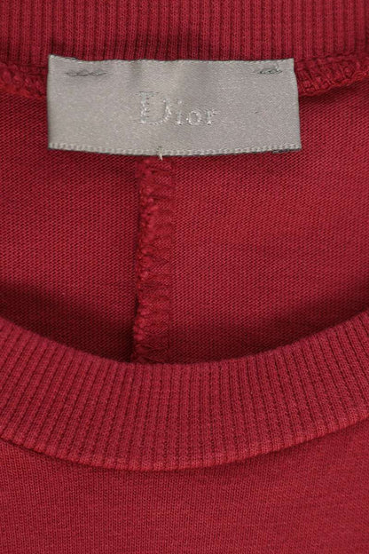 Dior HOMME 05AW English Letter Print T-Shirt Red Size M