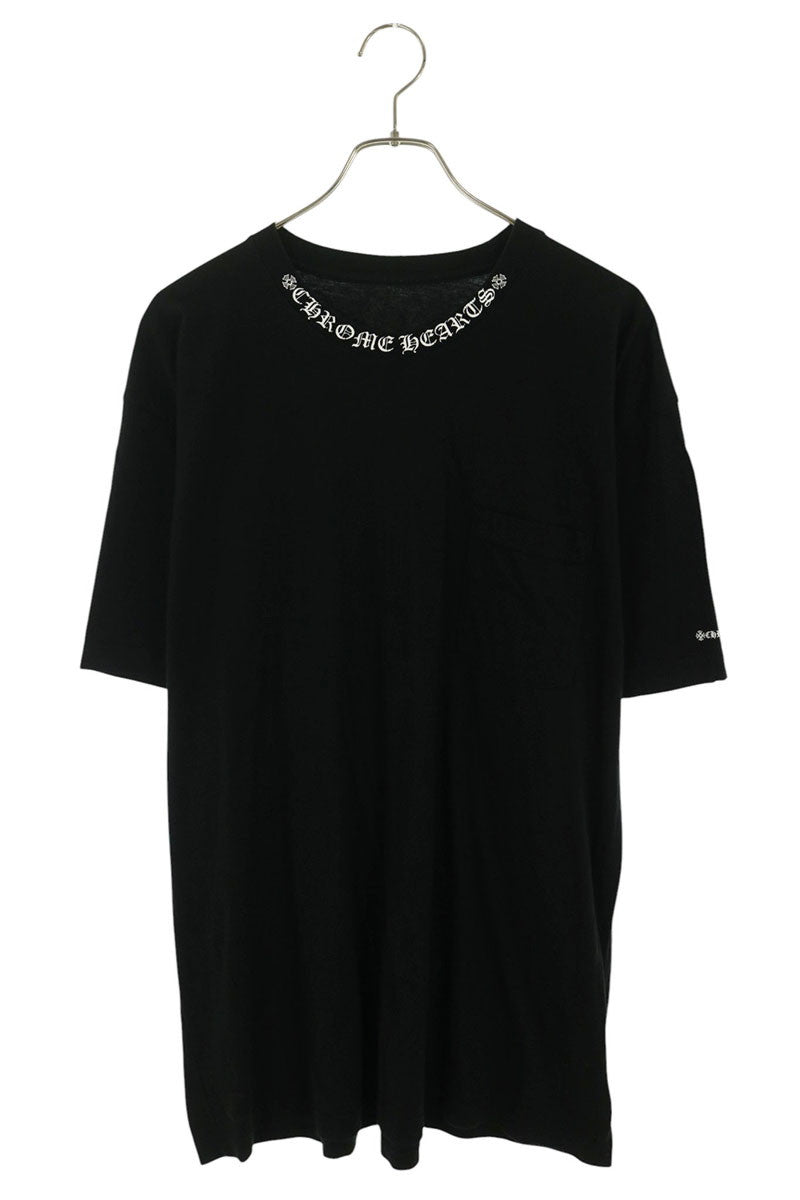 Chrome Hearts Neck Logo Print T-Shirt Black Size XXL