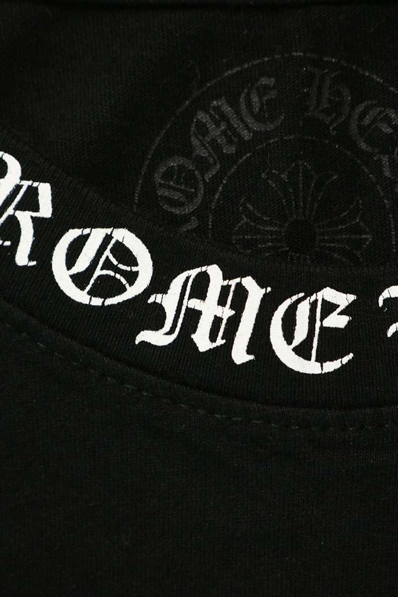 Chrome Hearts Neck Logo Print T-Shirt Black Size XXL