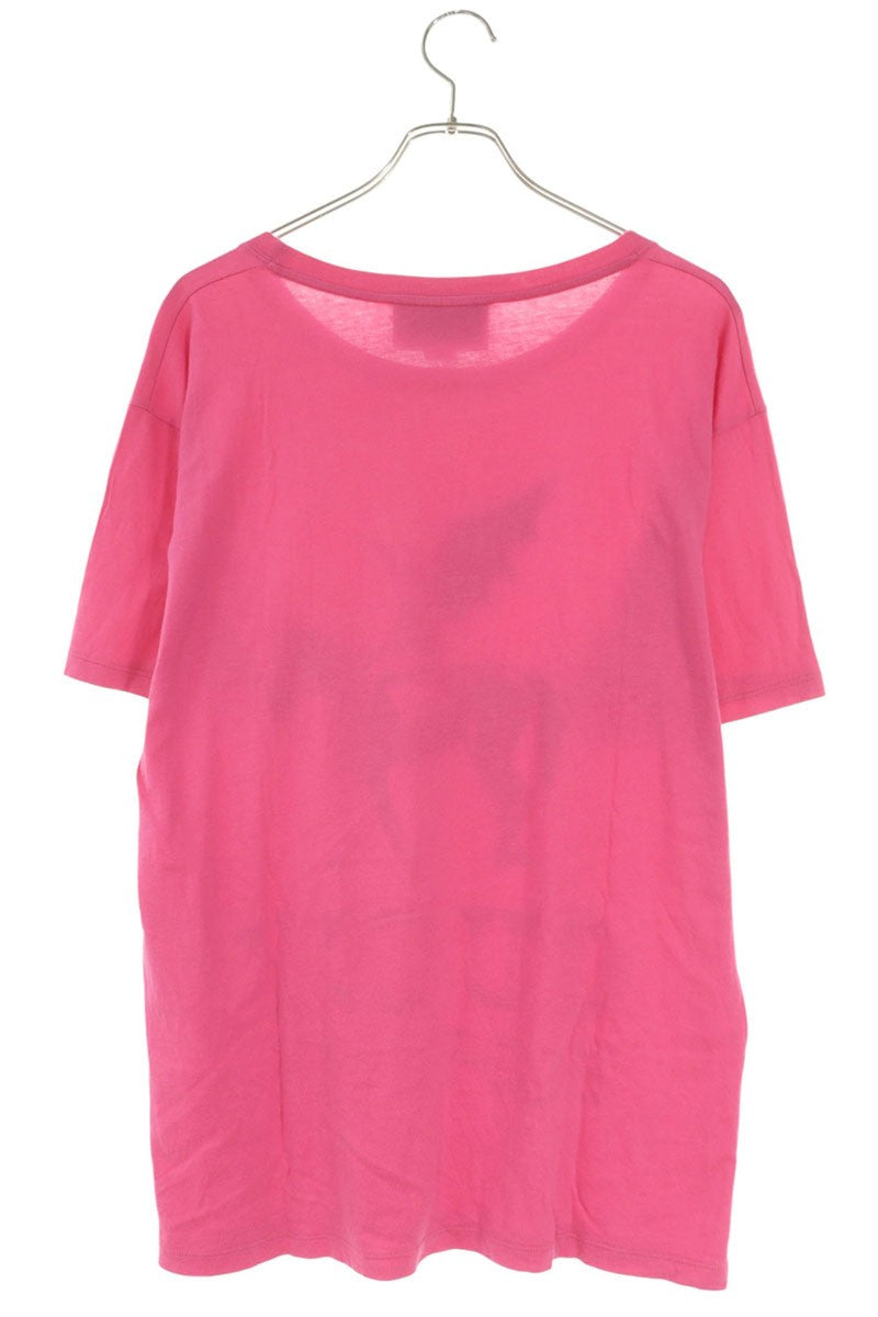 GUCCI Logo Print T-Shirt Pink Size M