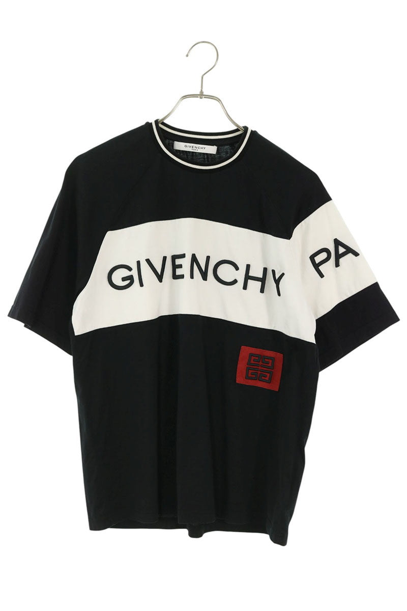 GIVENCHY Logo Embroidered T-Shirt Black/White Size S