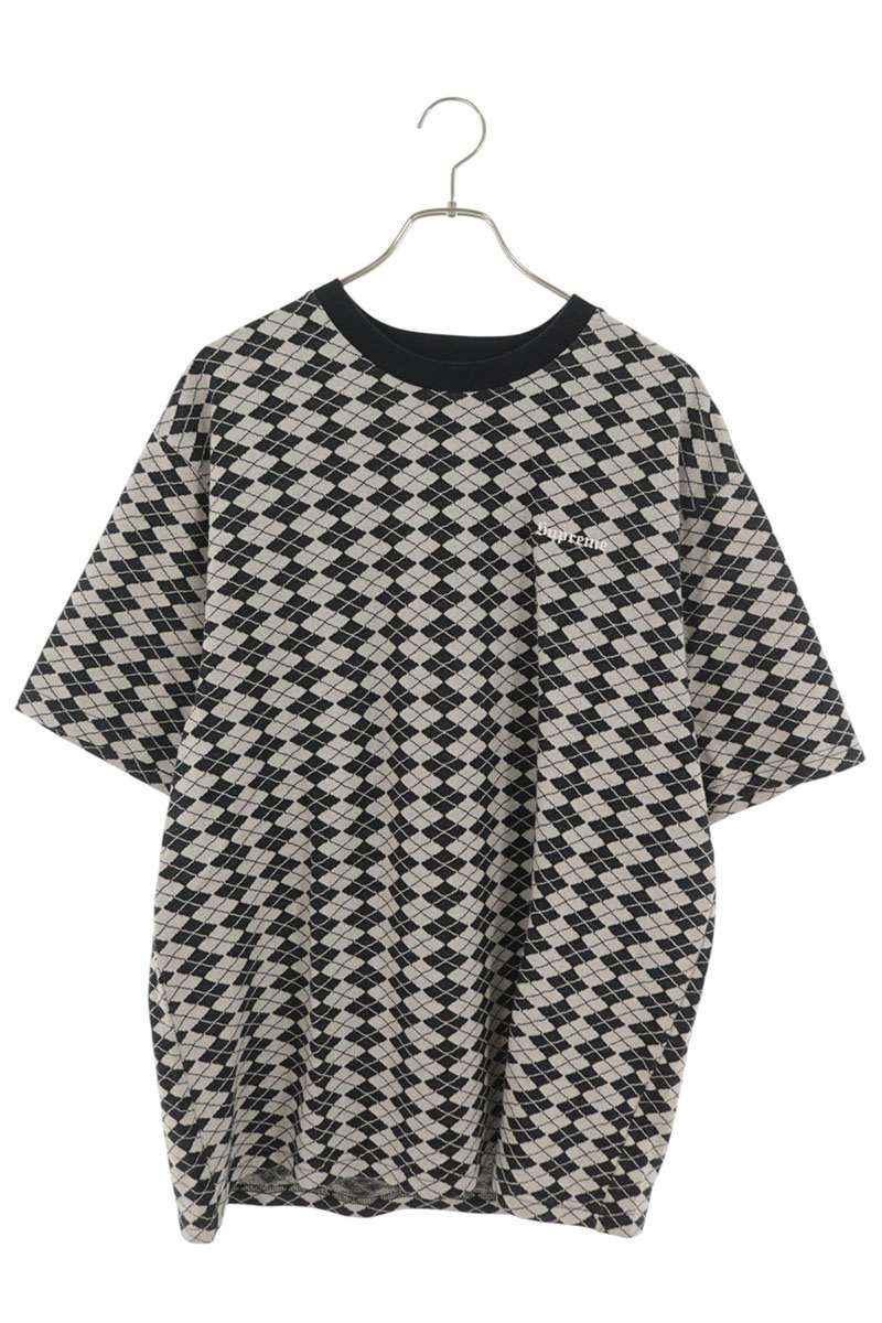 SUPREME Diamond Jacquard Logo Embroidered T-Shirt Size M