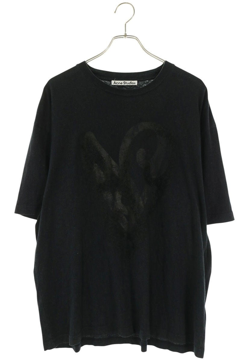 ACNE STUDIOS Heart Logo Vintage Cotton/Linen T-Shirt Size L