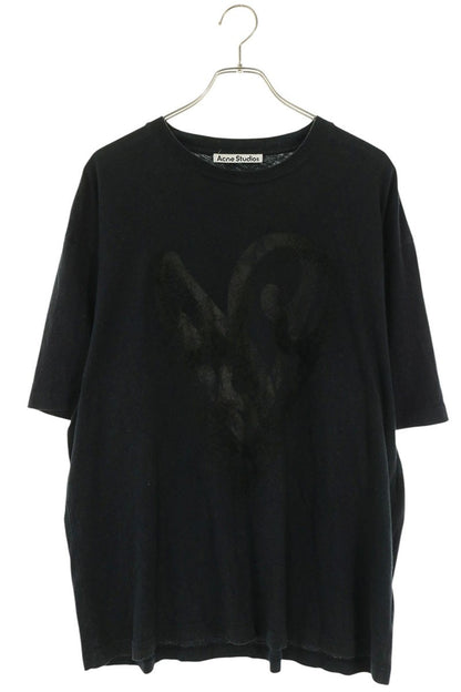 ACNE STUDIOS Heart Logo Vintage Cotton/Linen T-Shirt Size L