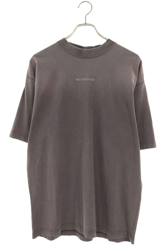 BALENCIAGA Logo Embroidered T-Shirt Gray Size XXS