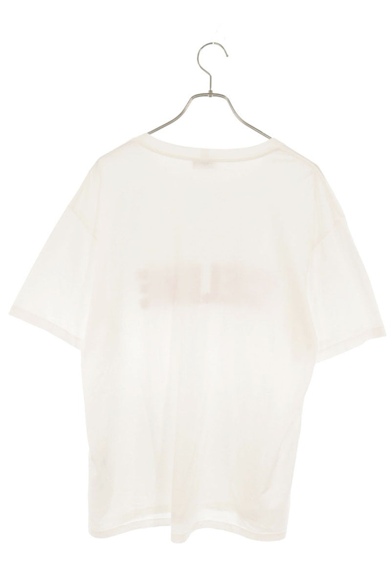 CELINE Cracked Logo Studs Print Cotton T-Shirt White Size M