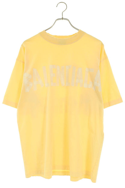 BALENCIAGA Distressed Oversized Tape T-Shirt Yellow Size XXS