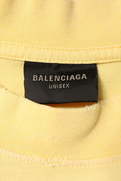 BALENCIAGA Distressed Oversized Tape T-Shirt Yellow Size XXS