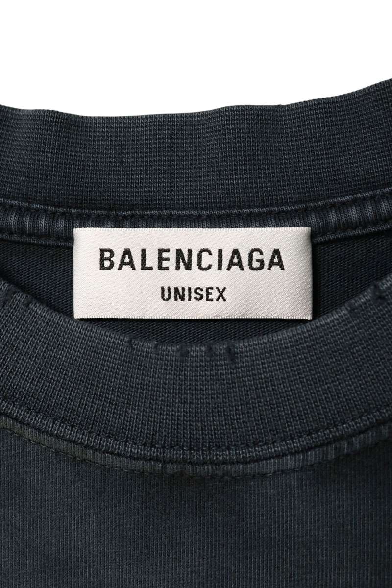 BALENCIAGA Distressed Logo Print T-Shirt Multi Size M