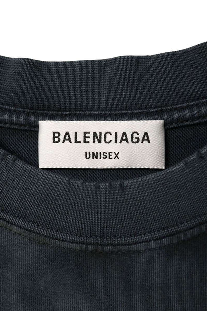 BALENCIAGA Distressed Logo Print T-Shirt Multi Size M