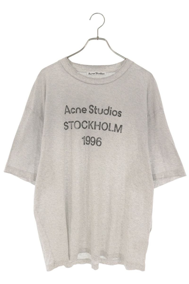 ACNE STUDIOS Logo Print Relaxed Vintage T-Shirt Gray Size XL