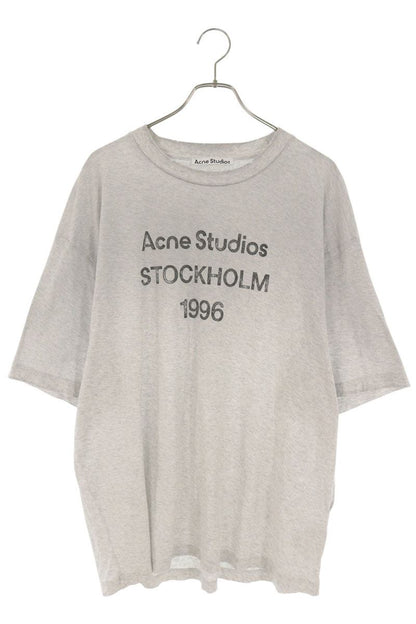 ACNE STUDIOS Logo Print Relaxed Vintage T-Shirt Gray Size XL