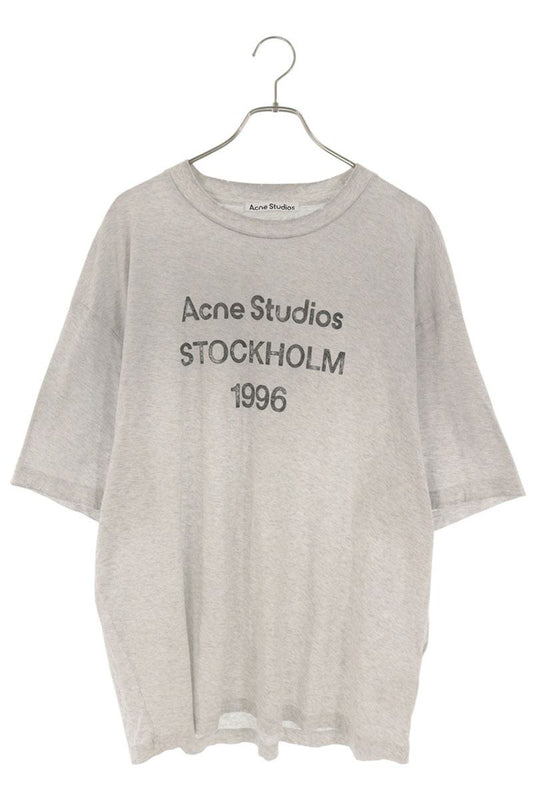 ACNE STUDIOS Logo Print Relaxed Vintage T-Shirt Gray Size XL