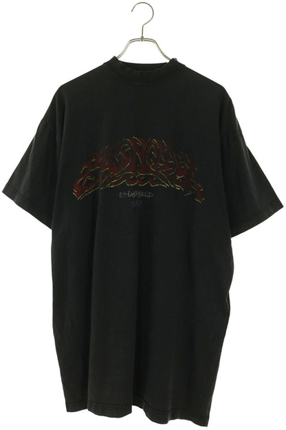 BALENCIAGA Vintage Washed Oversized T-Shirt Black Size 1