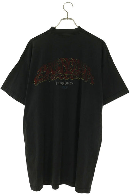 BALENCIAGA Vintage Washed Oversized T-Shirt Black Size 1