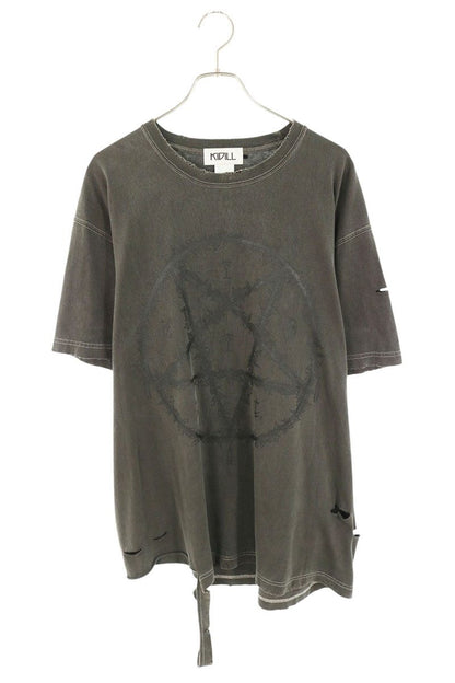 KIDILL Distressed Cotton T-Shirt Gray Size FREE