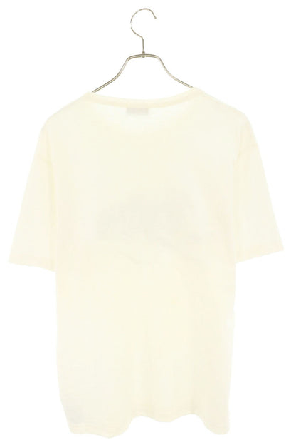 DIOR Logo Print Slub Cotton Jersey T-Shirt White Size L