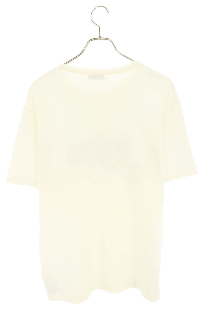 DIOR Logo Print Slub Cotton Jersey T-Shirt White Size L