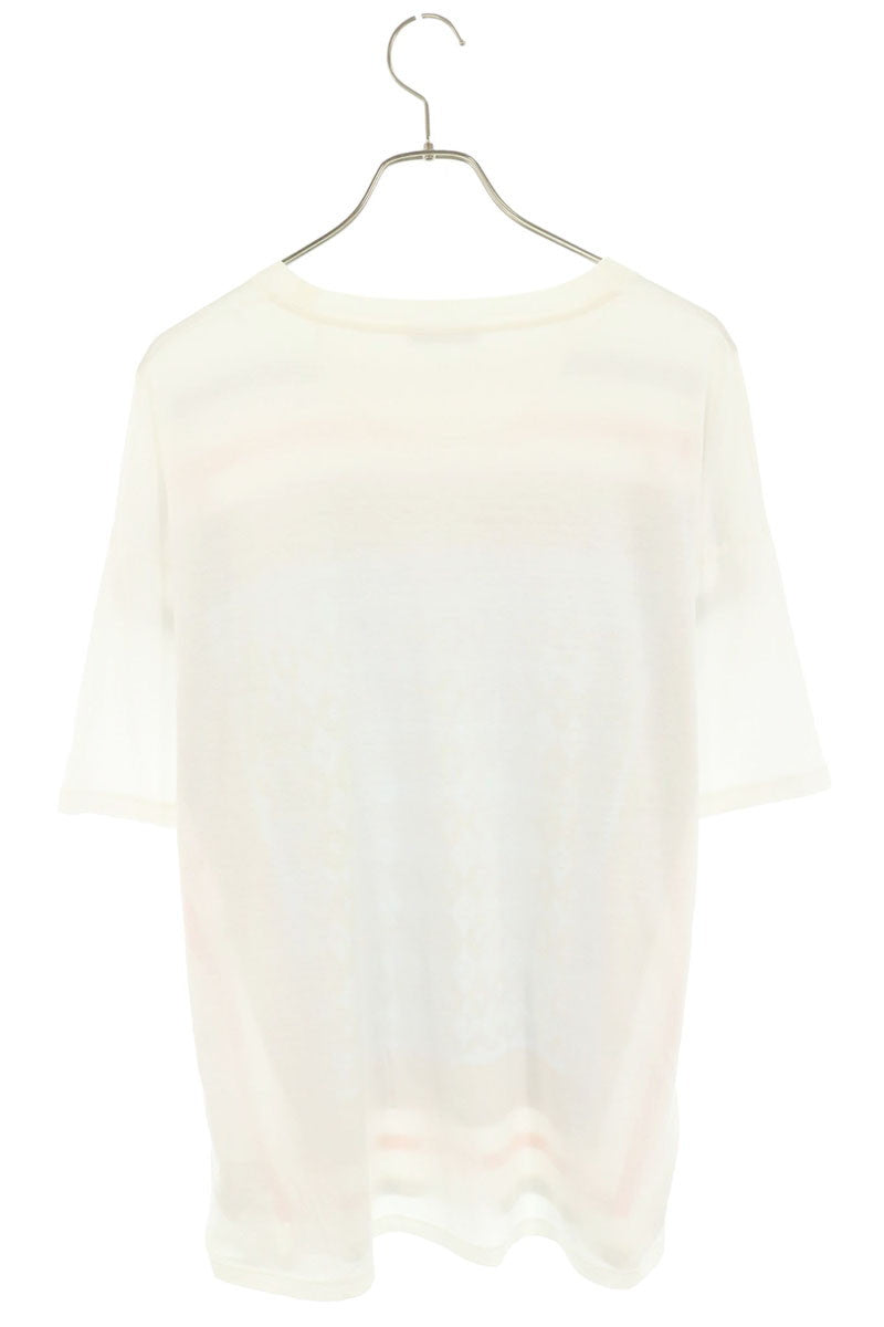 VALENTINO Logo Border Print T-Shirt White Size S