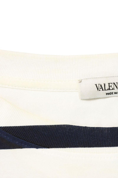 VALENTINO Logo Border Print T-Shirt White Size S